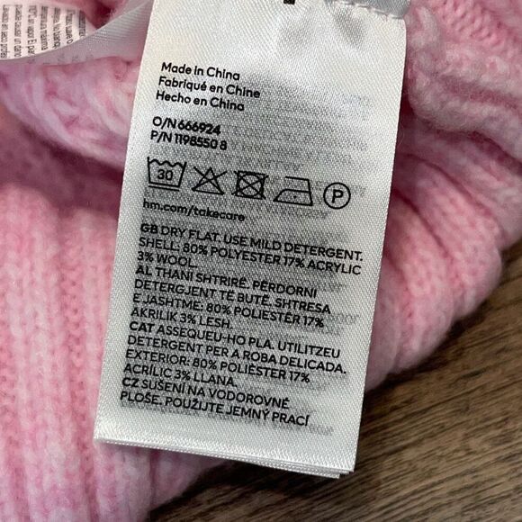 H&M BALLOON-SLEEVED KNIT SWEATER Pink NWT‎ Size XS - Picture 7 of 9